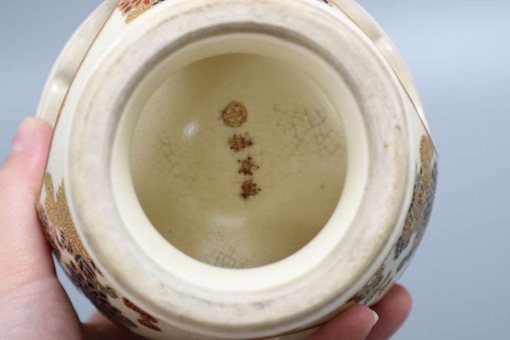 A Japanese Satsuma incense burner, height 16cm